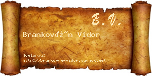 Brankován Vidor névjegykártya